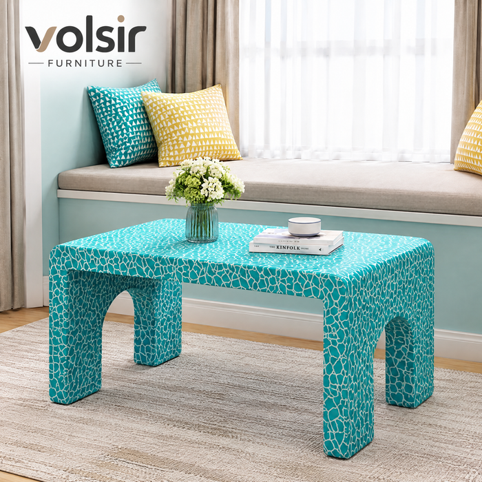 VOLSIR Turquoise Textured Coffee Table