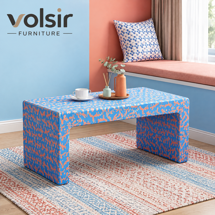 VOLSIR Blue & Orange Mosaic Coffee Table