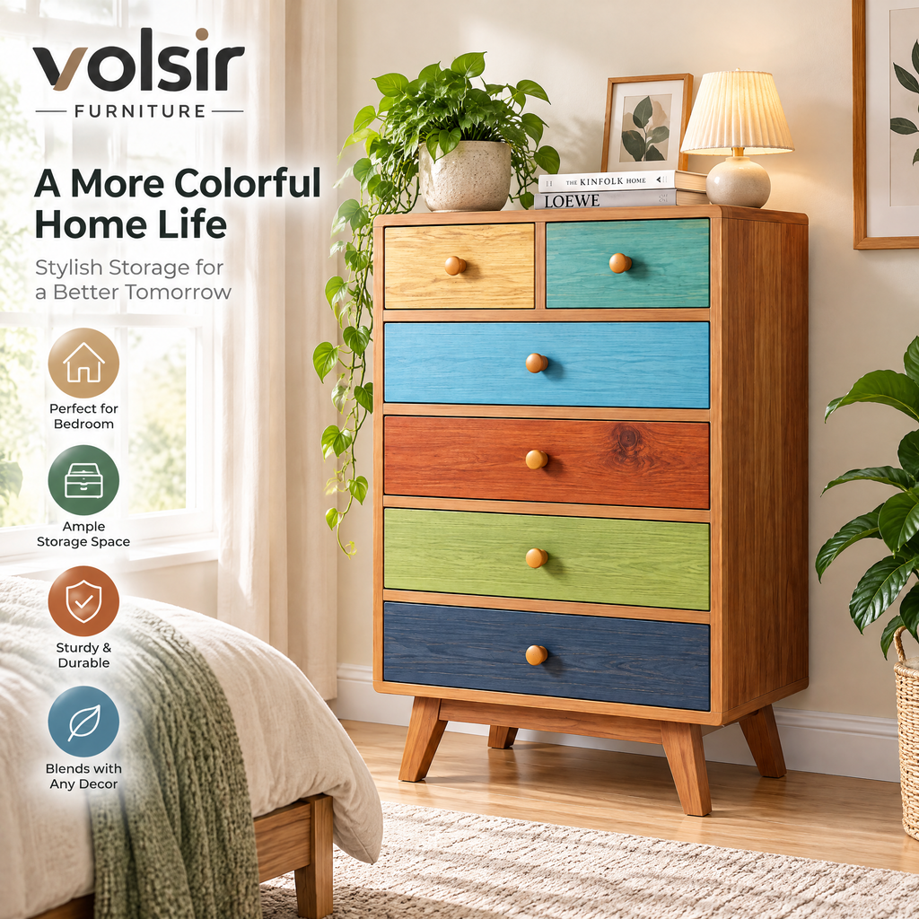 VOLSIR Multicolor 5-Drawer Storage Chest