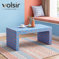 VOLSIR Blue & Orange Mosaic Coffee Table
