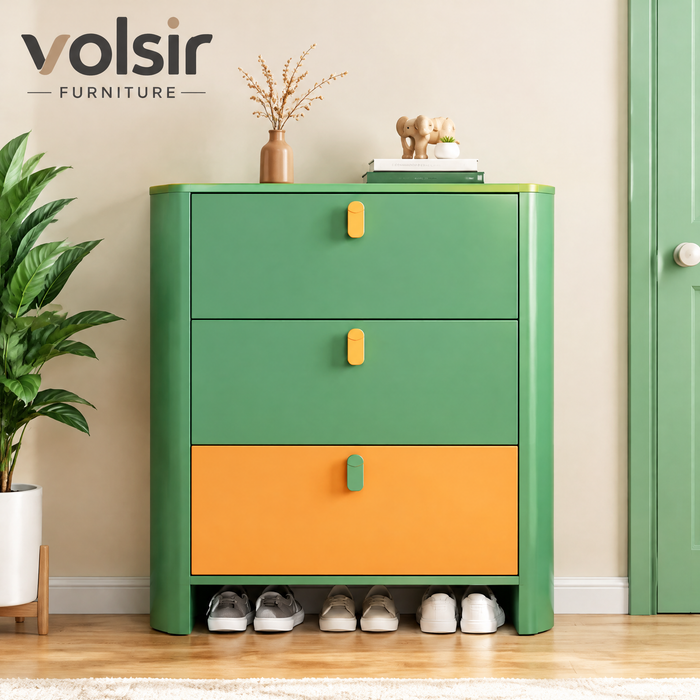 VOLSIR Green 3-Drawer Accent Cabinet