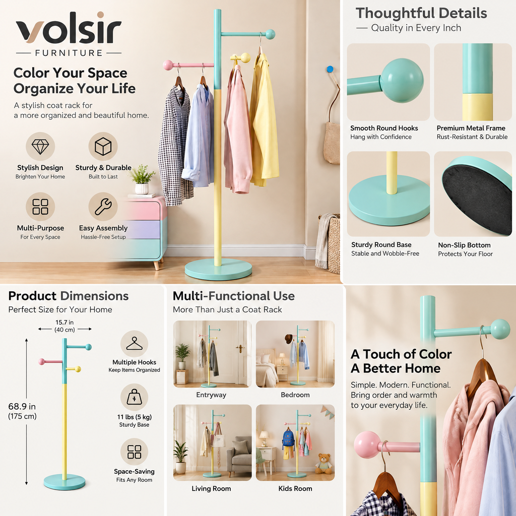 VOLSIR Pastel Freestanding Garment Rack