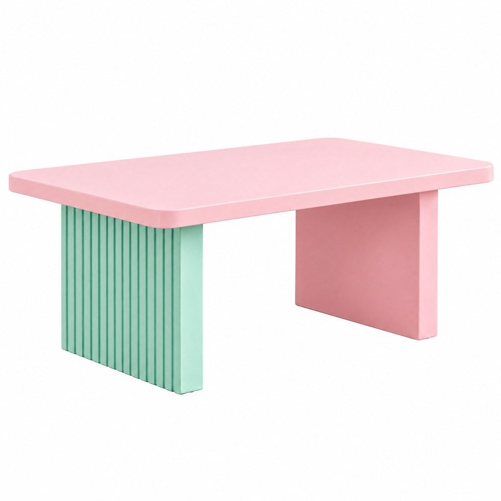 VOLSIR Pink & Mint T-Shaped Side Table