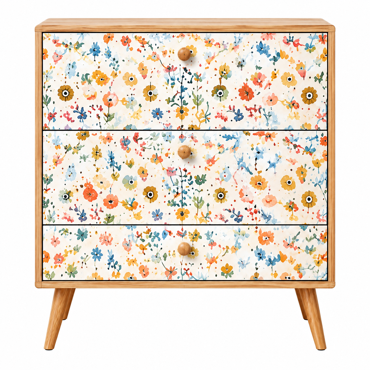 VOLSIR Floral 3-Drawer Accent Cabinet