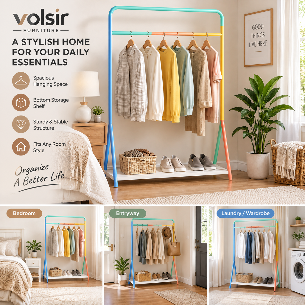 VOLSIR Green Multi-Tier Rotating Bookshelf