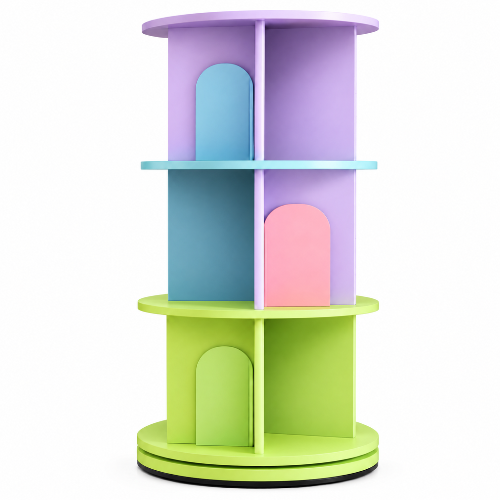 VOLSIR Green Multi-Tier Rotating Bookshelf