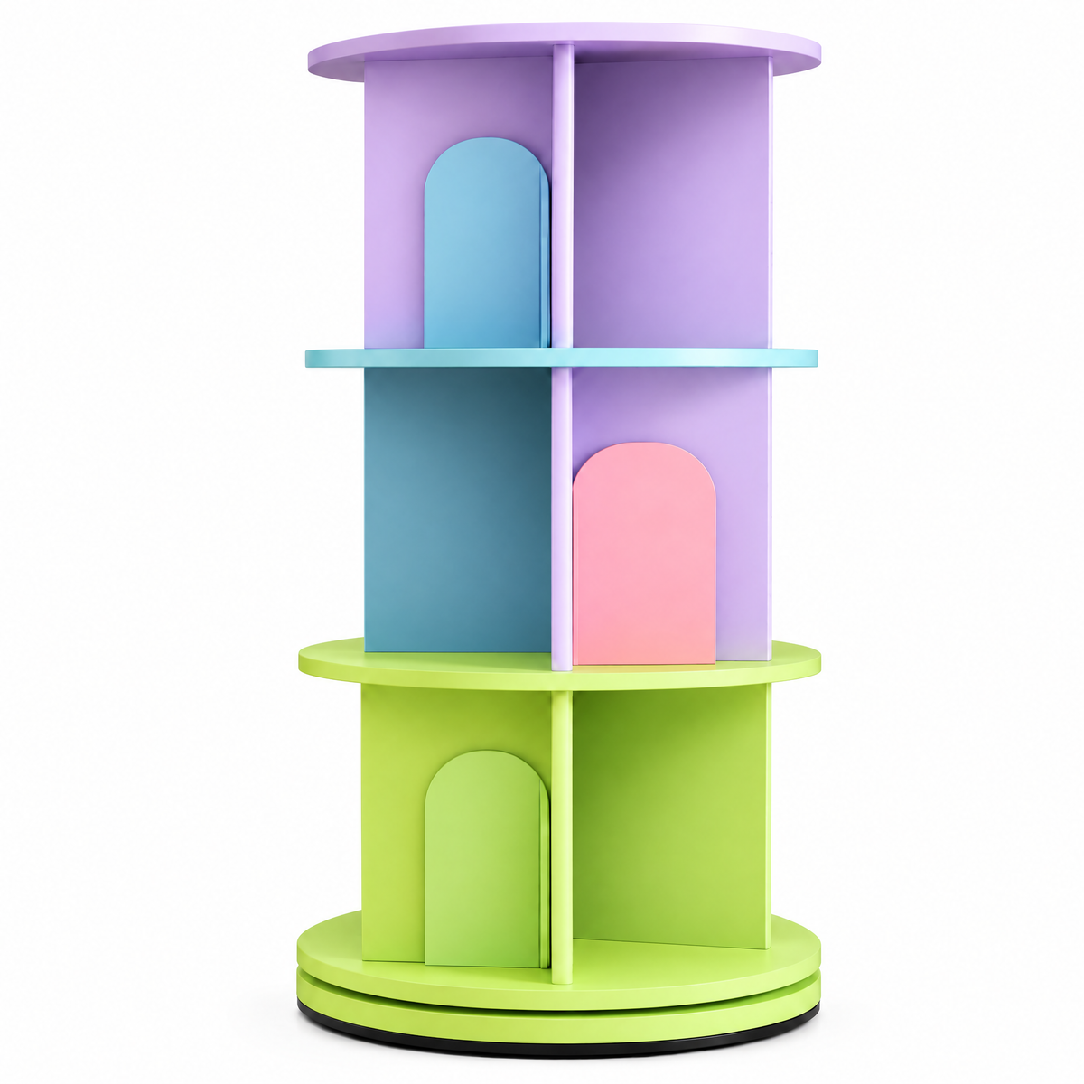 VOLSIR Green Multi-Tier Rotating Bookshelf